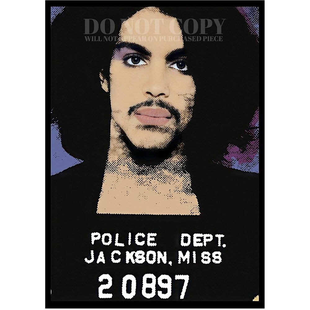 Prince Mugshot Artwork 8 X 10 | RARE 1980 Mug Shot Portrait | Poster Art Print